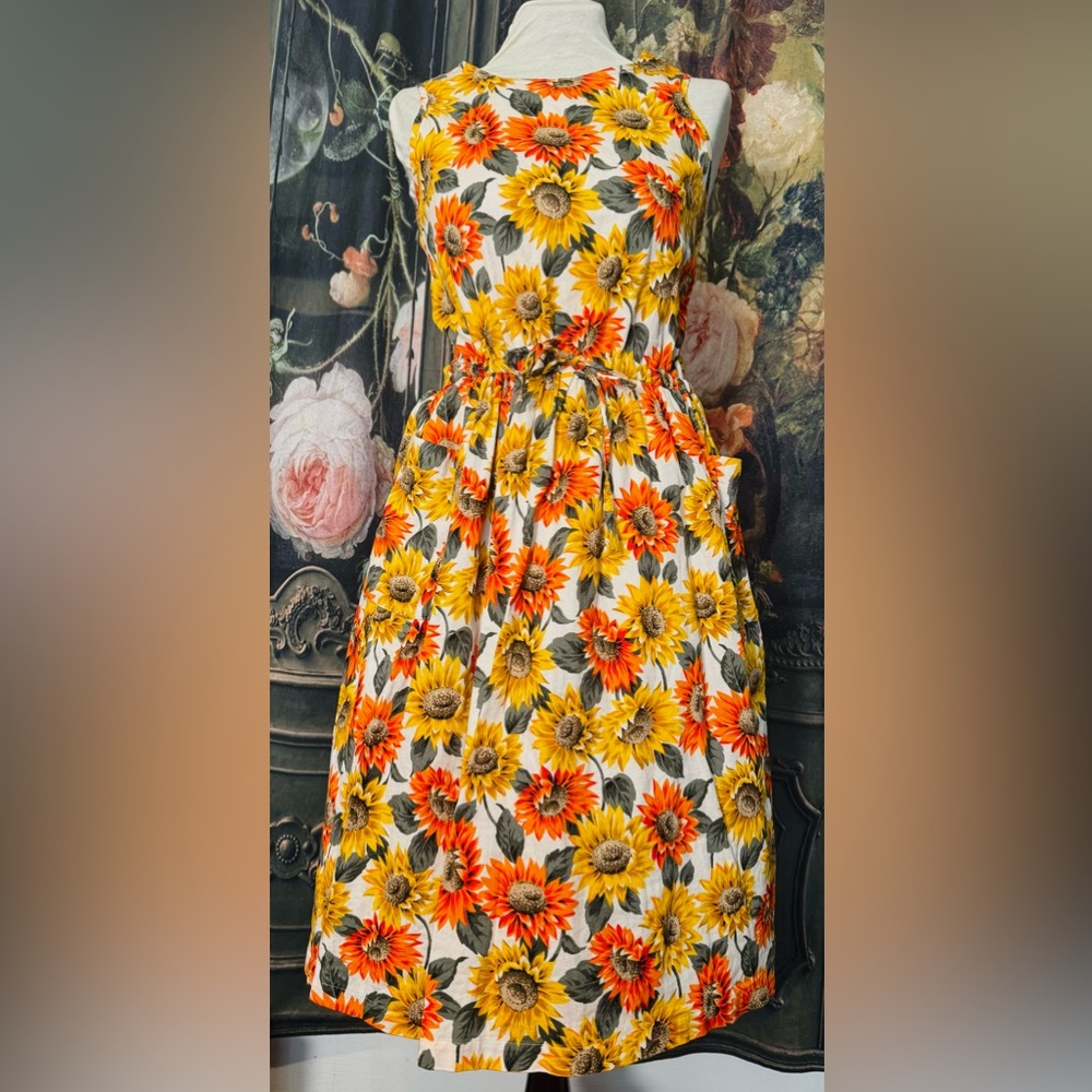Vintage Sunflower Sun Dress